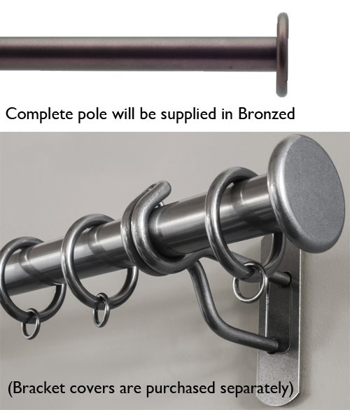 Bradley 19mm Steel Curtain Pole Bronzed, Standard Stud 