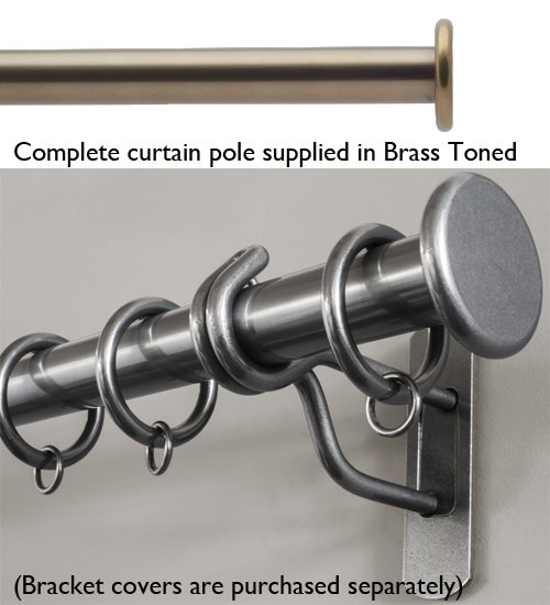 Bradley 19mm Steel Curtain Pole Brass Toned, Medium Stud 