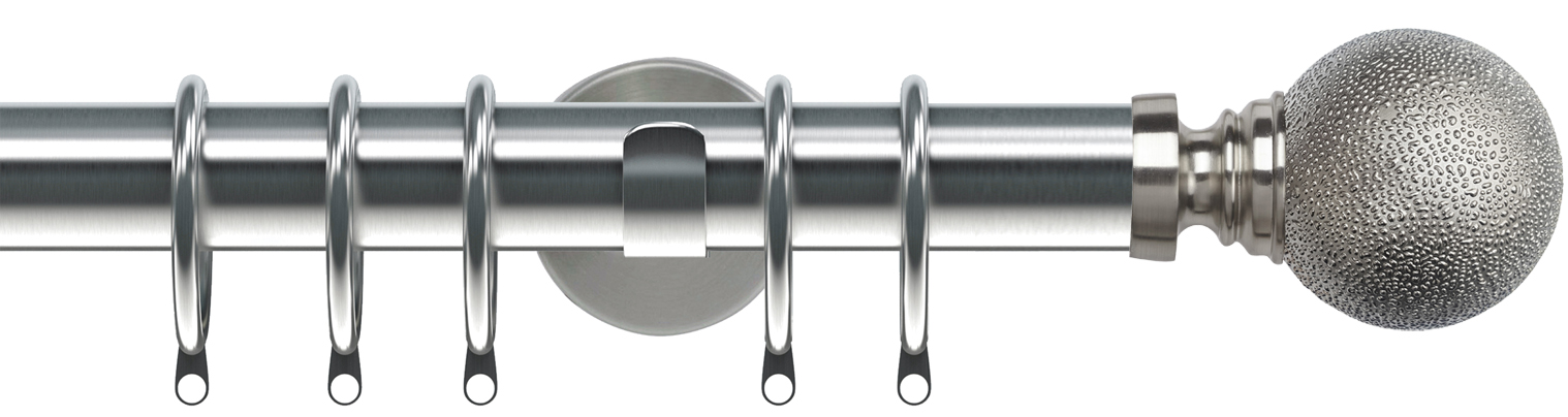 Speedy 35mm Poles Apart IDC Metal Pole Satin Silver Textured Ball