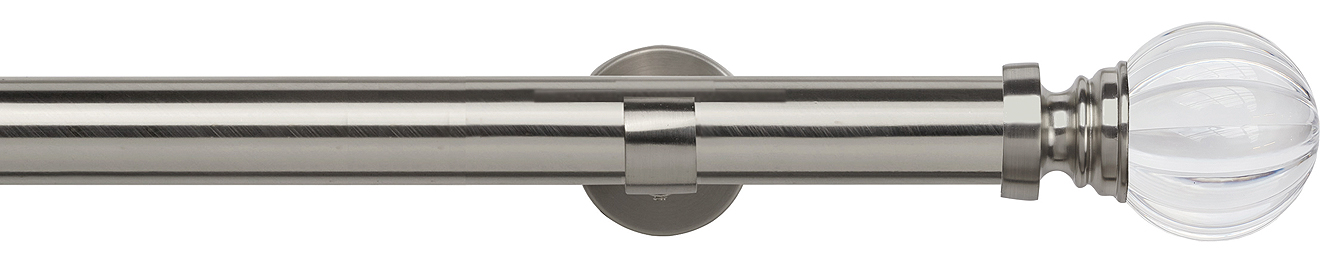 Speedy 35mm Poles Apart IDC Metal Eyelet Pole Satin Silver, Segmented Ball