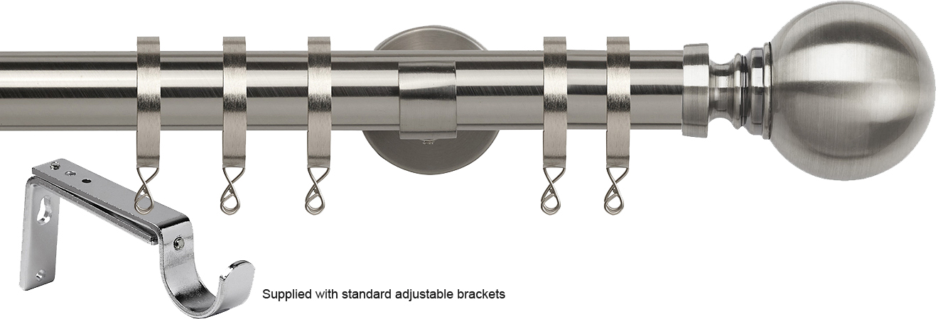 Speedy 35mm Poles Apart Metal Pole Standard Satin Silver Globe