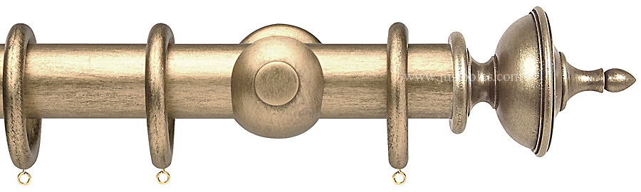Opus 35mm Wood Curtain Pole  Pale Gold, Urn