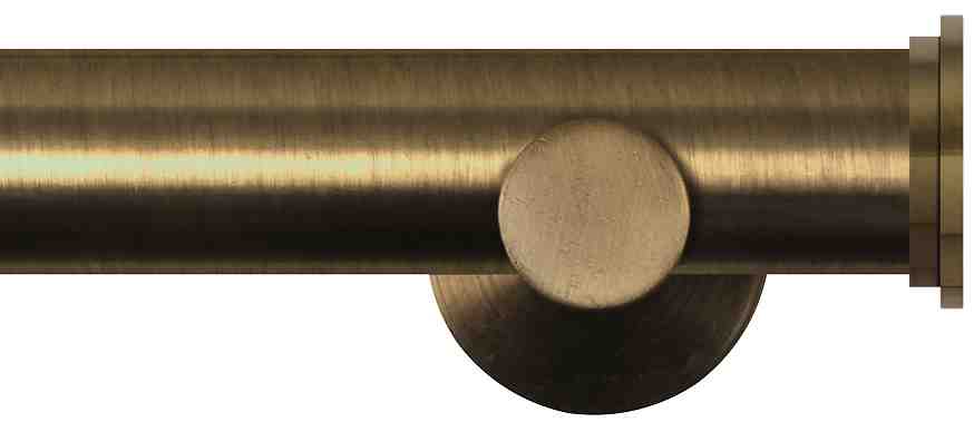 Renaissance Dimensions 28mm Contemporary Eyelet Pole Ant Brass, Fynn Endcap