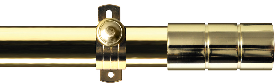 Renaissance Dimensions 28mm Adjustable Eyelet Pole Polished Brass, Cylinder