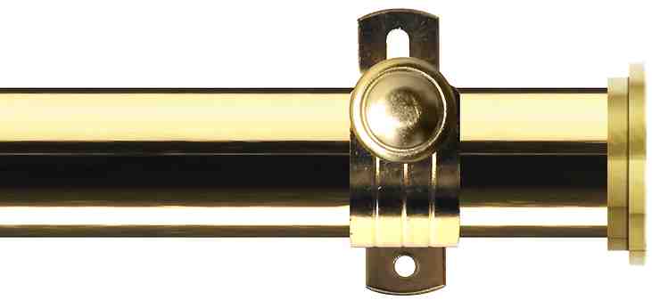 Renaissance Dimensions 28mm Adjustable Eyelet Pole Polished Brass, Fynn Endcap