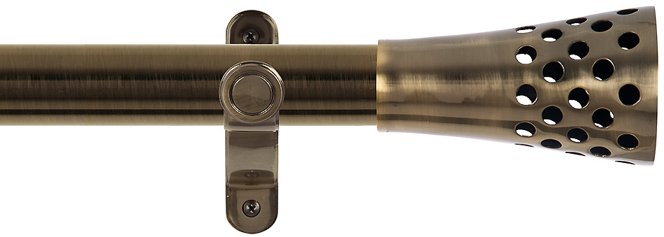 Renaissance Spectrum 35mm Eyelet Curtain Pole Antique Brass, Trumpet