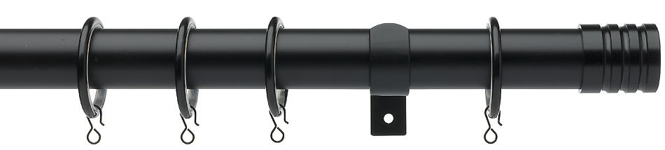 Universal 28mm Metal Curtain Pole Black Barrel