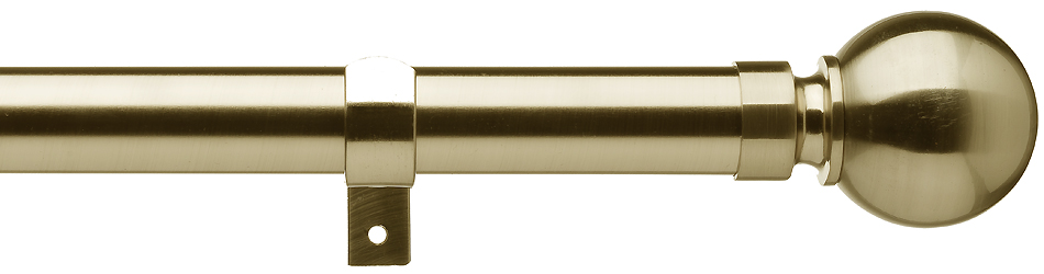 Universal 28mm Metal Eyelet Curtain Pole Antique Brass Ball
