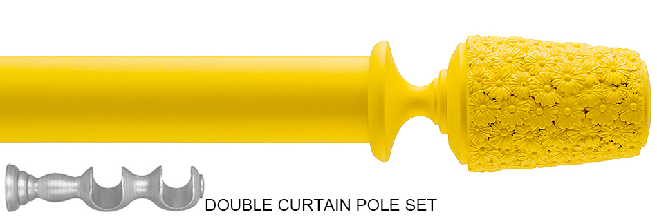 Byron Floral Neon 35mm Double Pole Yellow Daisy