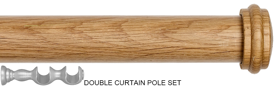 Byron Rustica 35mm 45mm 55mm Double Pole English Oak Endcap