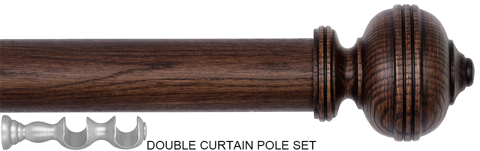 Byron Rustica 35mm 45mm Double Pole Toasted Oak Remy