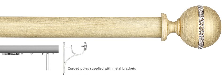 Byron Tiara 45mm Corded Pole Modern Gold, Decor Modern Ball