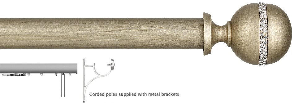 Byron Tiara 45mm Corded Pole Light Pearl, Decor Modern Ball