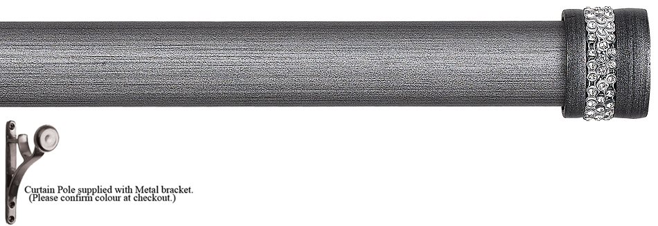 Byron Tiara 35mm 45mm Pole Satin Silver Black, Decor End Cap