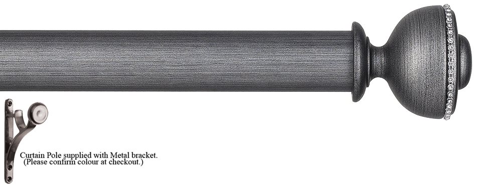 Byron Tiara 45mm Pole Satin Silver Black, Decor Coco