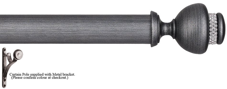 Byron Tiara 45mm Pole Satin Silver Black, Decor Charleston